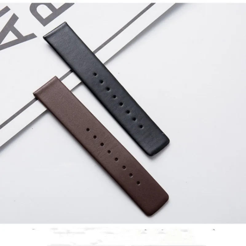 16 مللي متر 18 مللي متر 20 مللي متر 22 مللي متر 24 مللي متر لينة رقيقة جدا جلد العجل حزام ساعة اليد الفولاذ المقاوم للصدأ مشبك ساعة لسوار ساعة العالمي