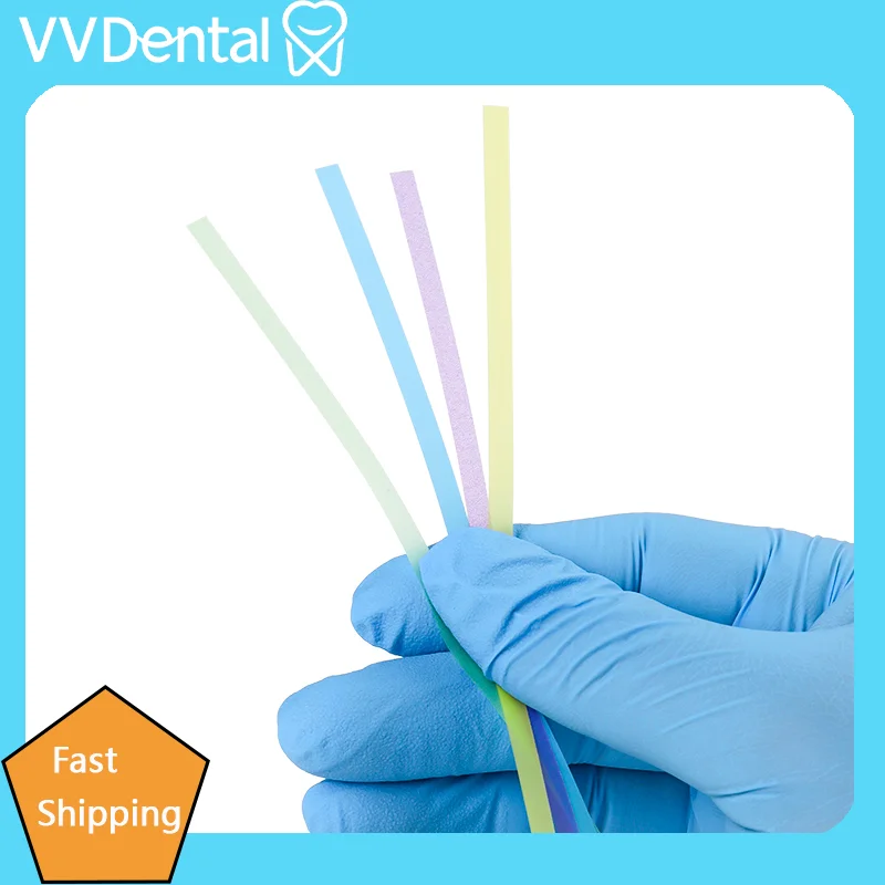 VVDental 4 Grit Dental Polishing Strips Coarse Medium Fine SuperFine Interdental Finishing Strips Dentist Lab Restoration Tool