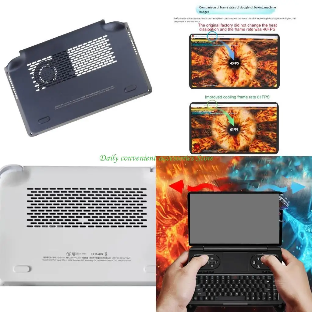 

97QB Gaming Laptop Cooling Fan Aluminum Base Fast Speed For Win Mini Handhelds