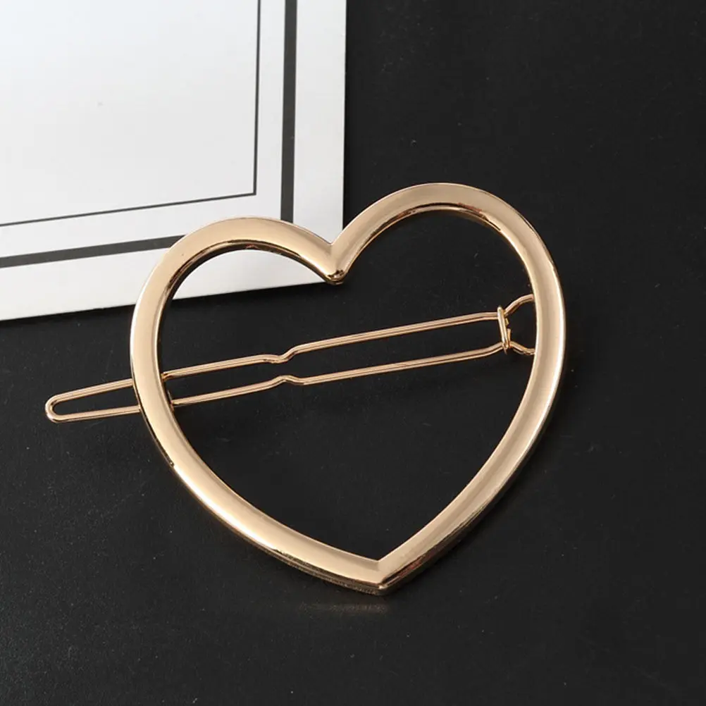 4Pcs Heart Hair Clips Hollow Love Shaped Bobby Pins for Women Alloy Hair Barrettes Stylish Daily Wedding Anniversary Gift