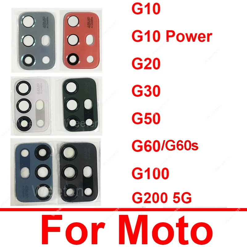 Tylna kamera szklany obiektyw dla Motorola MOTO G10 G20 G30 G10 moc G50 G60 G100 G200 główny aparat szklany obiektyw naklejki samoprzylepne