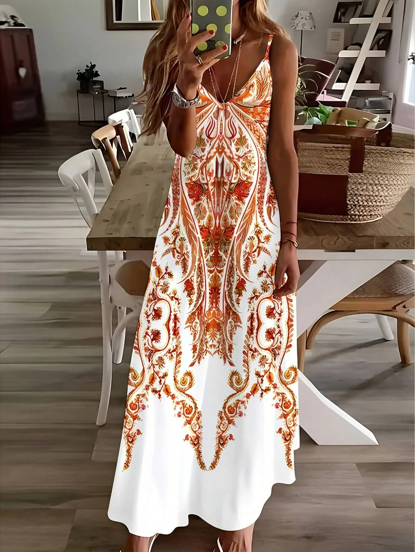 Fresh Floral Print Summer Seaside Vacation Suspender Original Dress 2024 New Daily Fashion Sexy Ankle-length Evening Dress