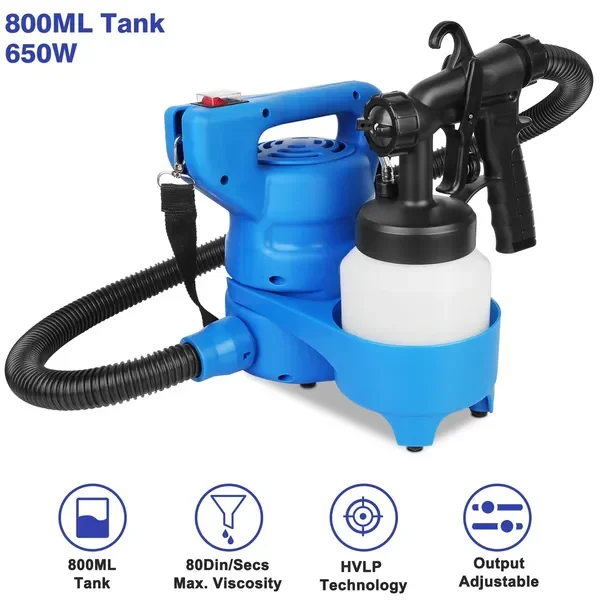 

650W High-Performance Paint Sprayer for Oil, Water, and Primer | 800ML Capacity | Professional Grade Spray Gun Machine for