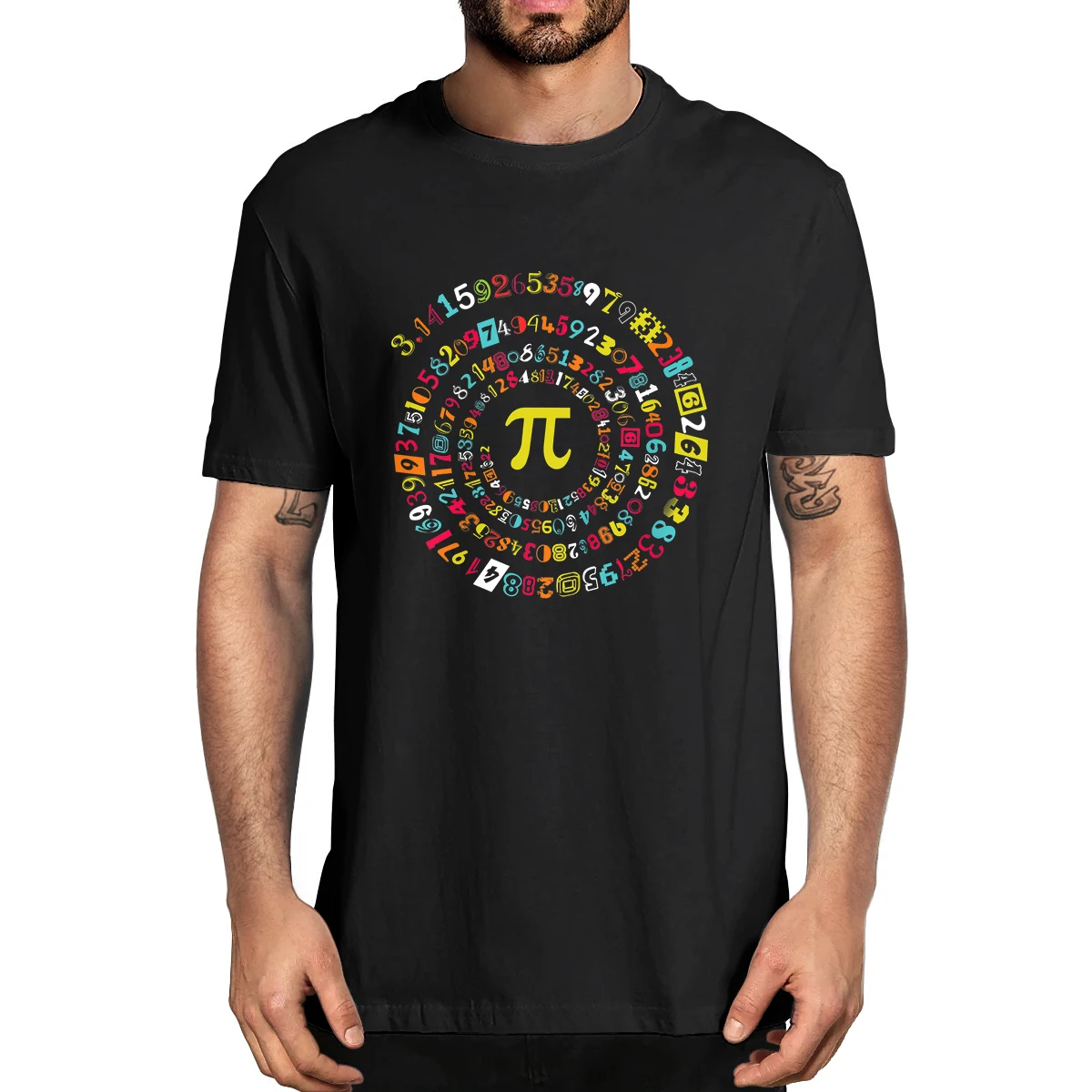 

100% Cotton Funny Pi Day Shirt Spiral Pi Math Tee For Pi Day 3.14 Men's Novelty Oversized T-Shirt Women Casual Streetwear Tee