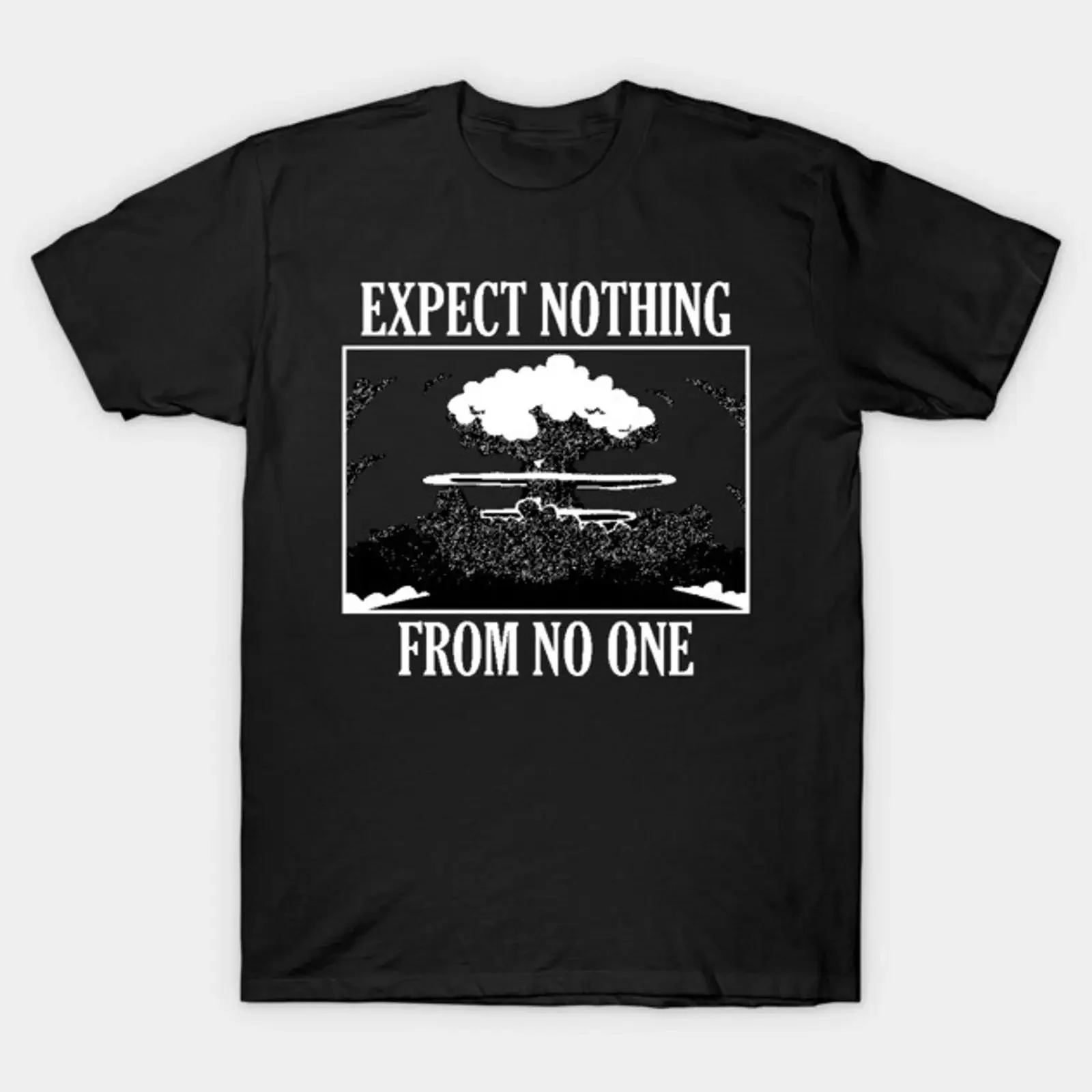 Expect Nothing From No One T Shirt vintage Washed homme graphic Top For Everyday Wear Versatile Breathable Slightly Casual
