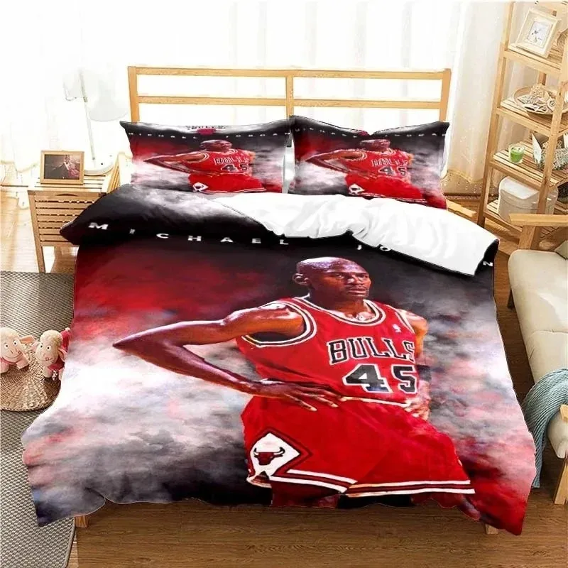 American Basketball Star No. 23 Bedding Set Boys Girls Twin Queen Size Duvet Cover Pillowcase Bed Kids Adult Home Textileextile