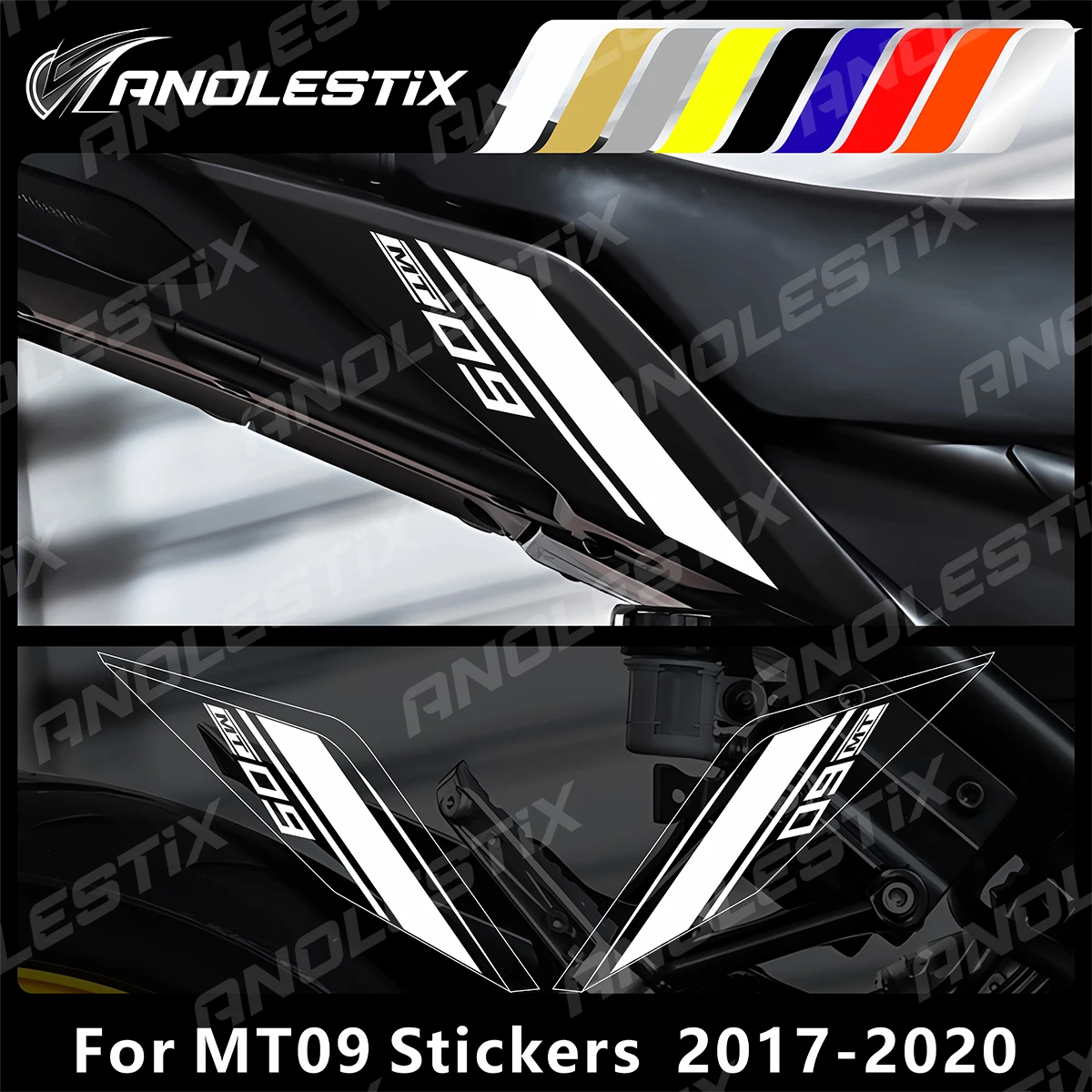 

AnoleStix Reflective Motorcycle Stickers Under Seat Fairing Decals Set For YAMAHA MT09 MT-09 SP 2017 2018 2019 2020