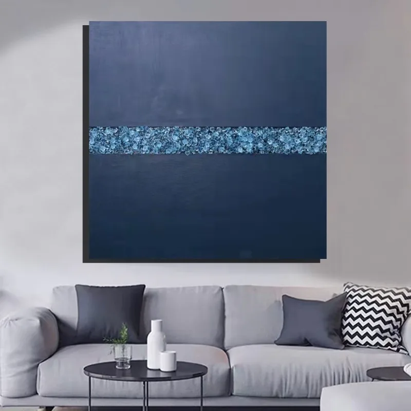 Modern simple living room sofa background wall installation painting, three-dimensional crystal bedroom abstract painting