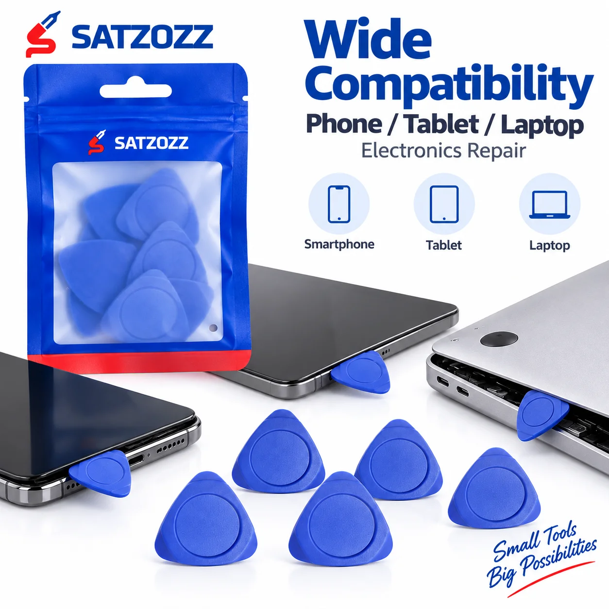 SATZOZZ 10 Stück Kunststoff-Öffnungswerkzeuge zum Hebeln für Handybildschirm iPhone iPad Tablet Laptop Elektronik-Reparatur – Detail 2