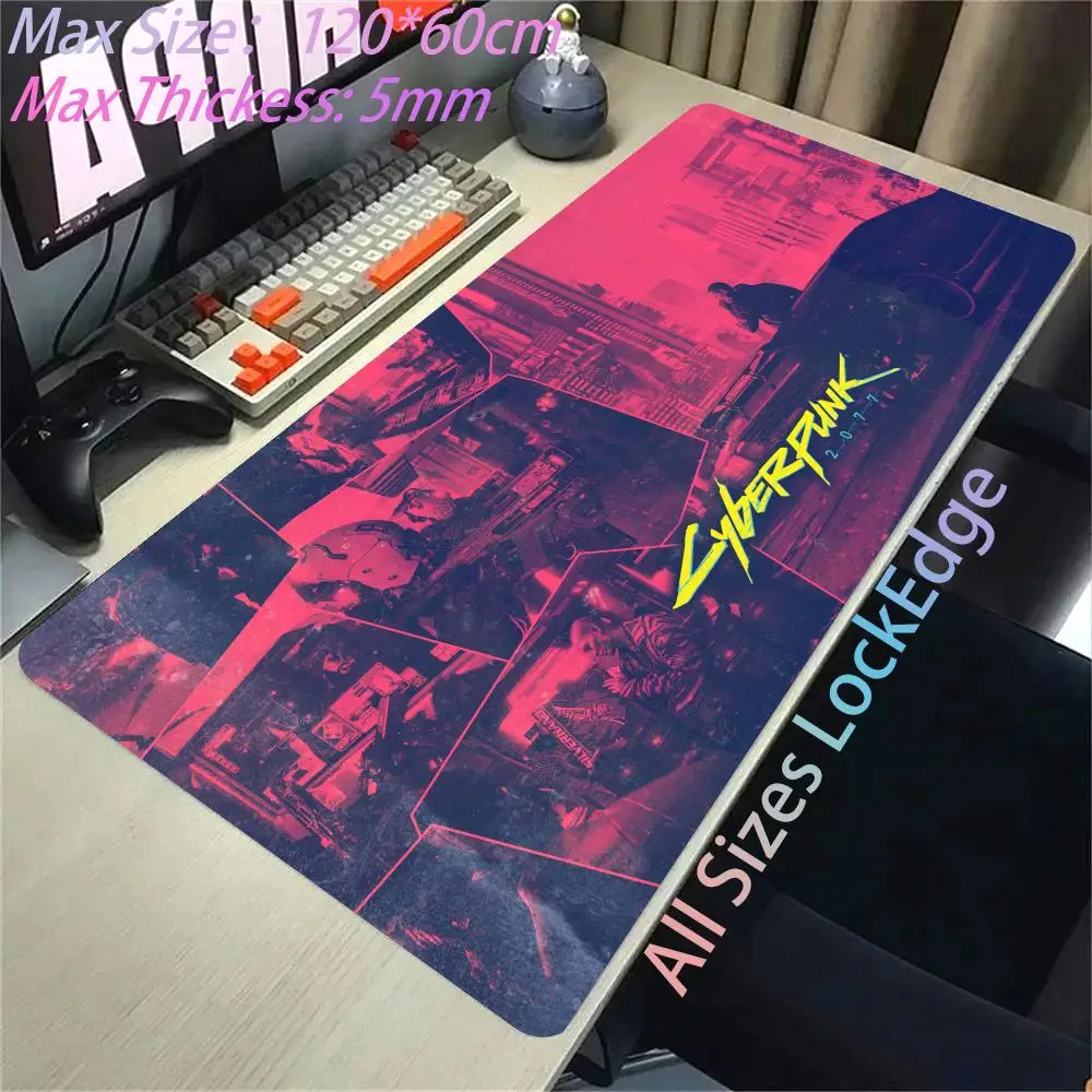 Game C-cyberS-punkS 2077 Mousepad Mouse Mat Desk Mat With Pad Gaming Accessories Prime Gaming XXL Keyboard Pad Padding Mat