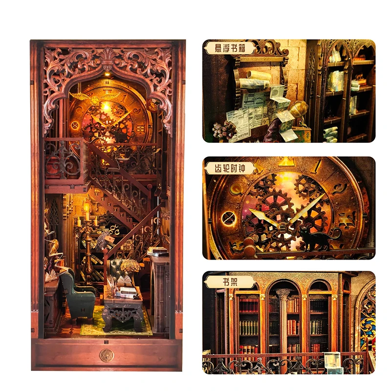 Modèles de construction 3D stéréoscopiques à assembler soi-même, bibliothèque magique, puzzle avec éclairage, étagère à livres, cadeaux pour amis, jouets et loisirs