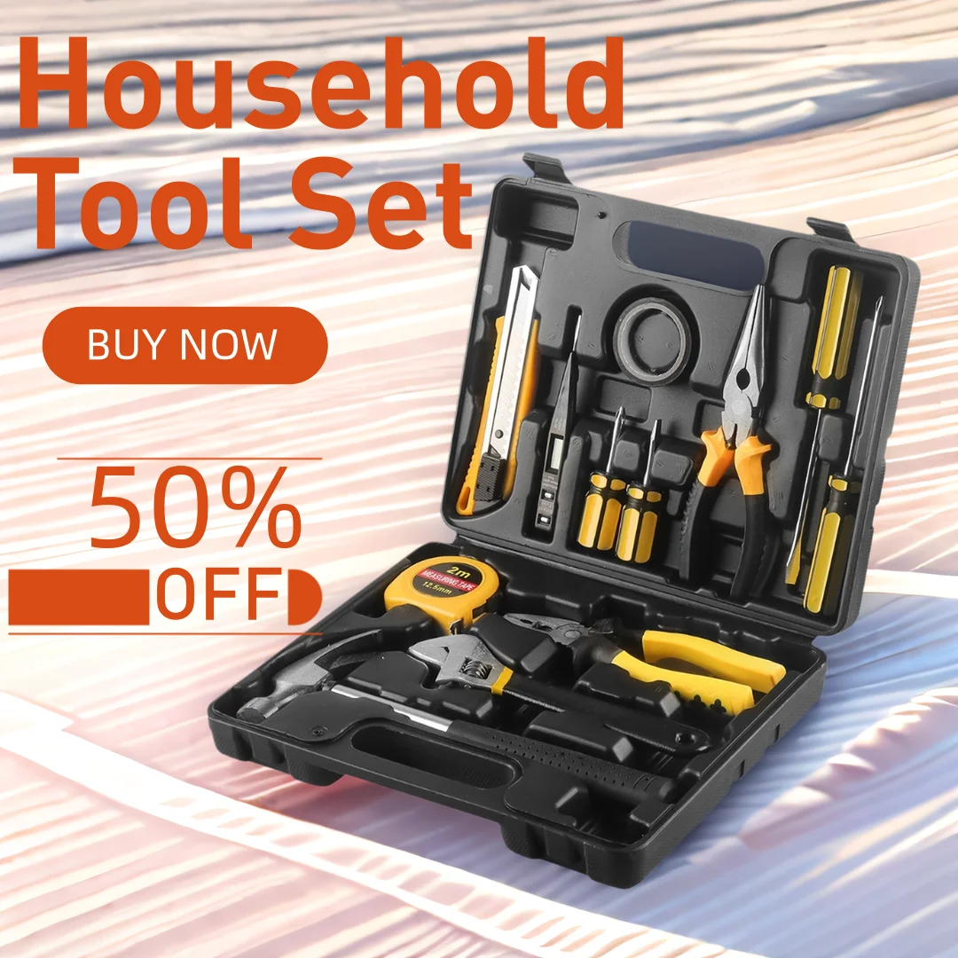 

Набор бытовых инструментов для общего ремонта, небольшой набор ручных инструментов, чехол для хранения для дома, гаража, офиса, общежития колледжа