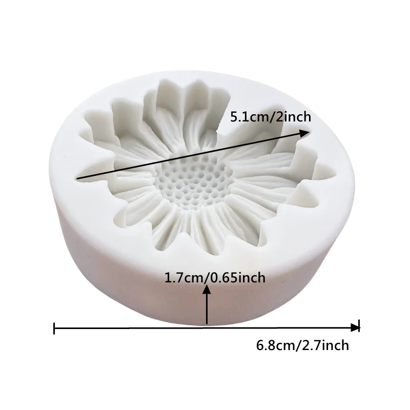 Cake Deraction 2inch Big Daisy Flower Silicone Mold Fondant Cookie DIY Cake Tool Cupcake Topper Sugar Paste Mould