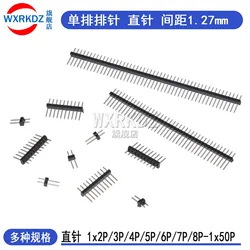 10PCS 1.27 mm Single Row Male Plug Socket Breakaway PCB Board Pin Header Connector 1.27 Strip Pinheader 2P-50 Pin kit