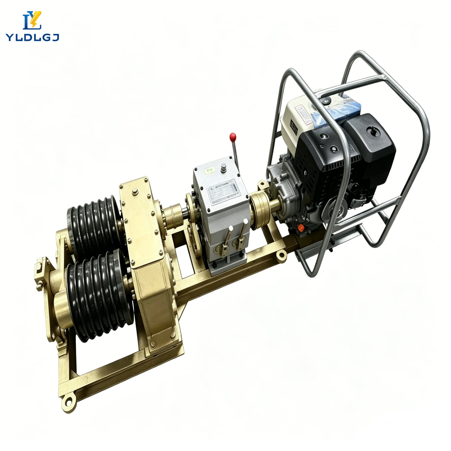 YILI 5T Double Drum Capstan Winch Diesel Powered Twin Bullwheel Cable Pulling Heavy Duty Transmission Line Underground Stringing