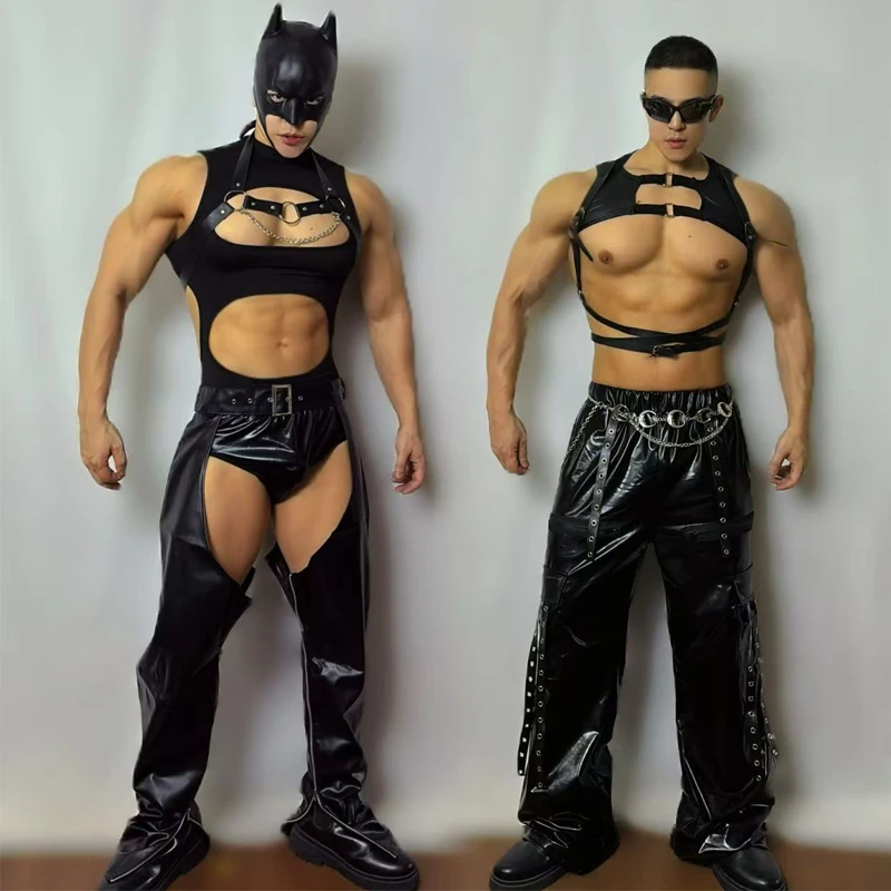 

Хэллоуин Мускулистый мужчина Gogo Dancer Костюм Сетка Сексуальный Pole Dance Rave Outfit Ночной клуб Бар DJ DS Одежда для сценического шоу XS1025