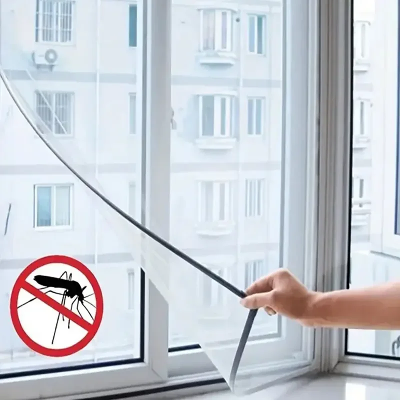 여름용 자체 접착식 창문 커튼, 모기 방지, 날으는 곤충 방지 메쉬 커튼, 집 방 장식용 탈착식 