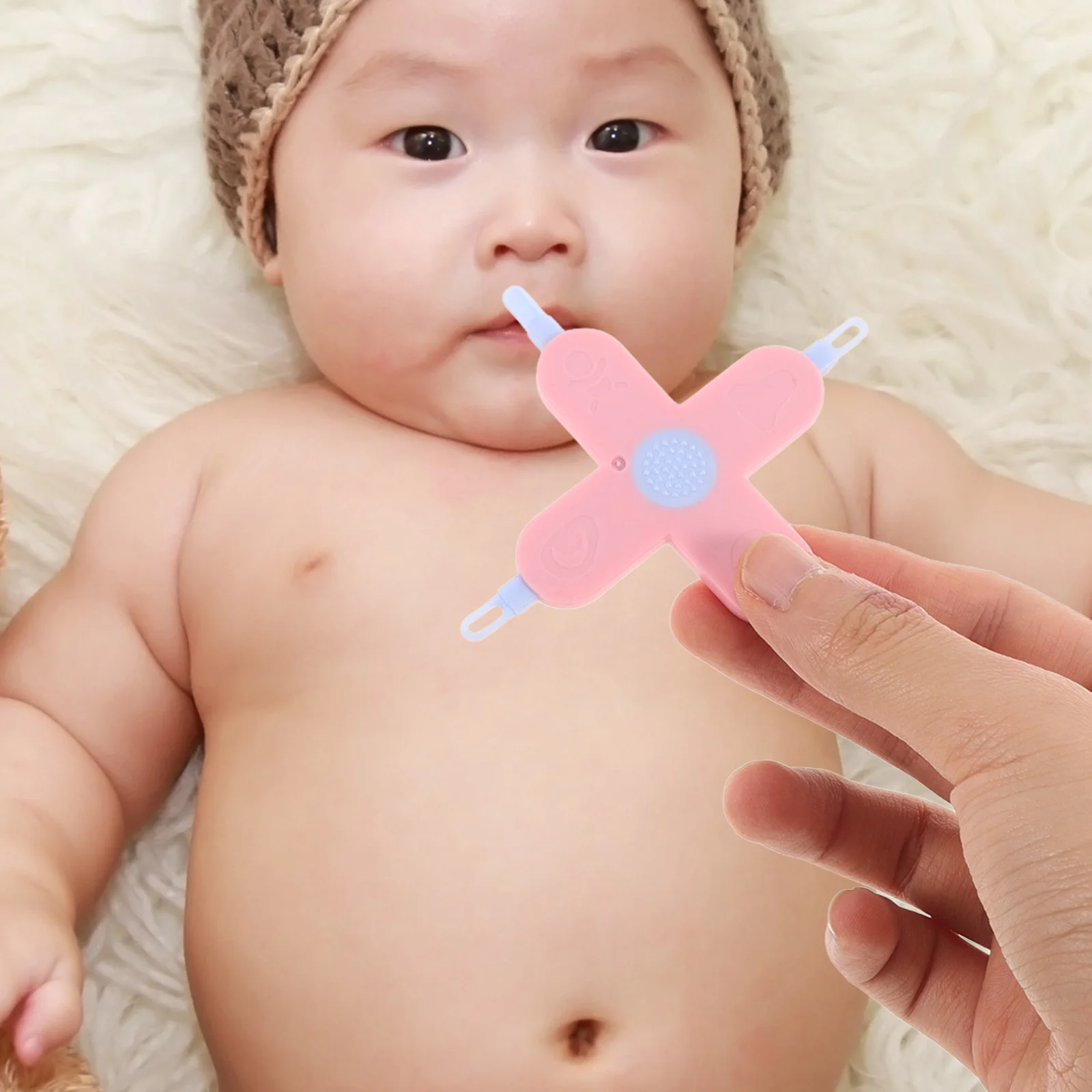 

4in1 Baby Tools Cross Shaped Nose Ear Nail Newborn Nose Cleaner Trimmer Nasal Cleaner Earwax Remover Newborn Pink