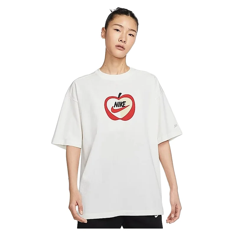 

NIKE 2025 Sportswear Women's OVERSIZE Style Short sleeve T-Shirt Leisure Snug White/Pink S-XL IB5577-133