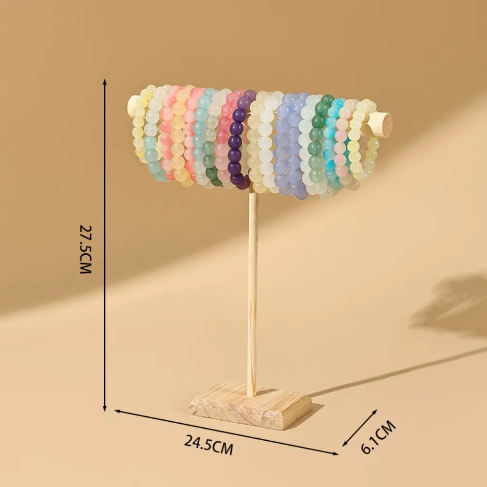 

Simple Solid Wood Jewelry Display Stand Tabletop T-Bar Bracelet Necklace Rack Hair Band Jewelry Storage Bracelet Stand Home