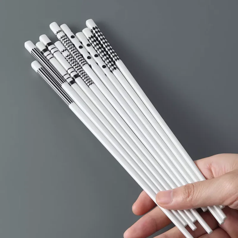 Ceramic Chopsticks Set White Luxury Chopsticks Restaurant Kitchen Tableware Accessories Anti-mold High Temperature Resistant