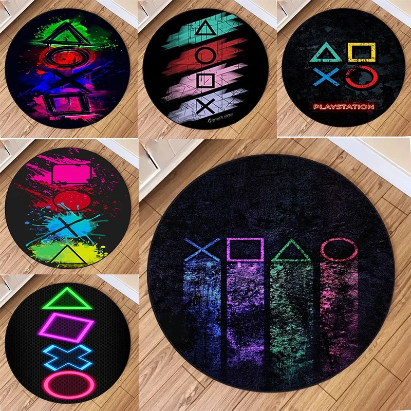 

Game Round Mat Floor Soft Perfect Carpet for Bathroom Bedroom Boy Gift Kitchen Living Room Ideal and Home Black Decorations Rug
