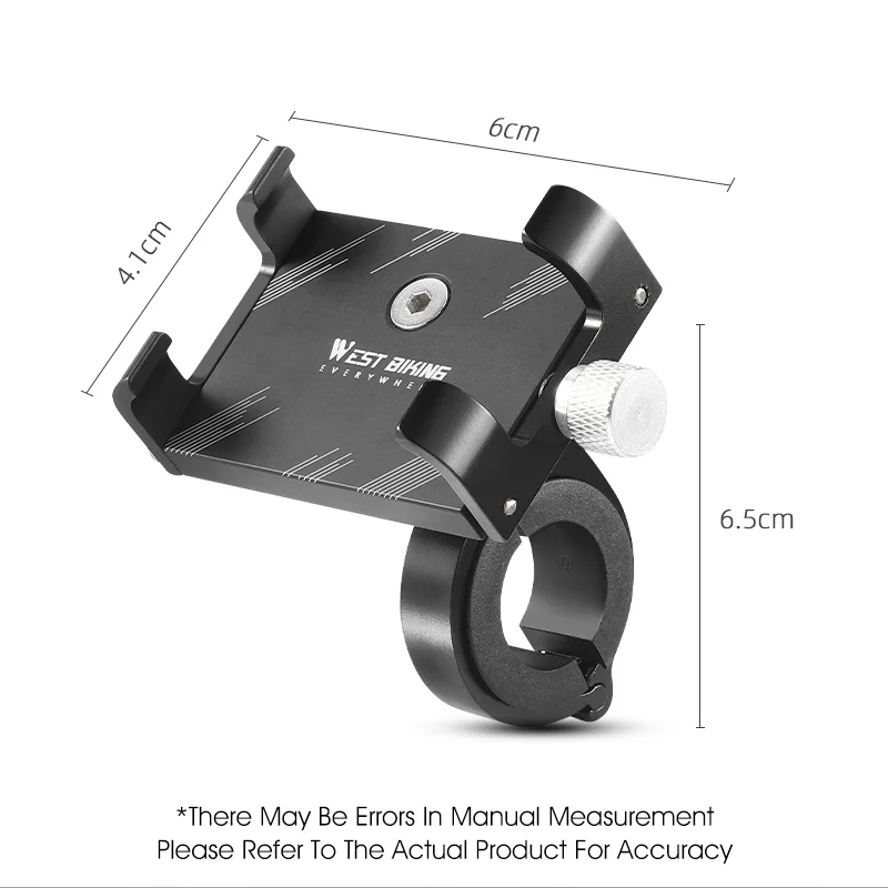 WEST BIKING Bicycle Phone Holder Reliable Mount Universal Motorcycle Holder MTB Road Bike Aluminum Alloy Anti-slip Bracket