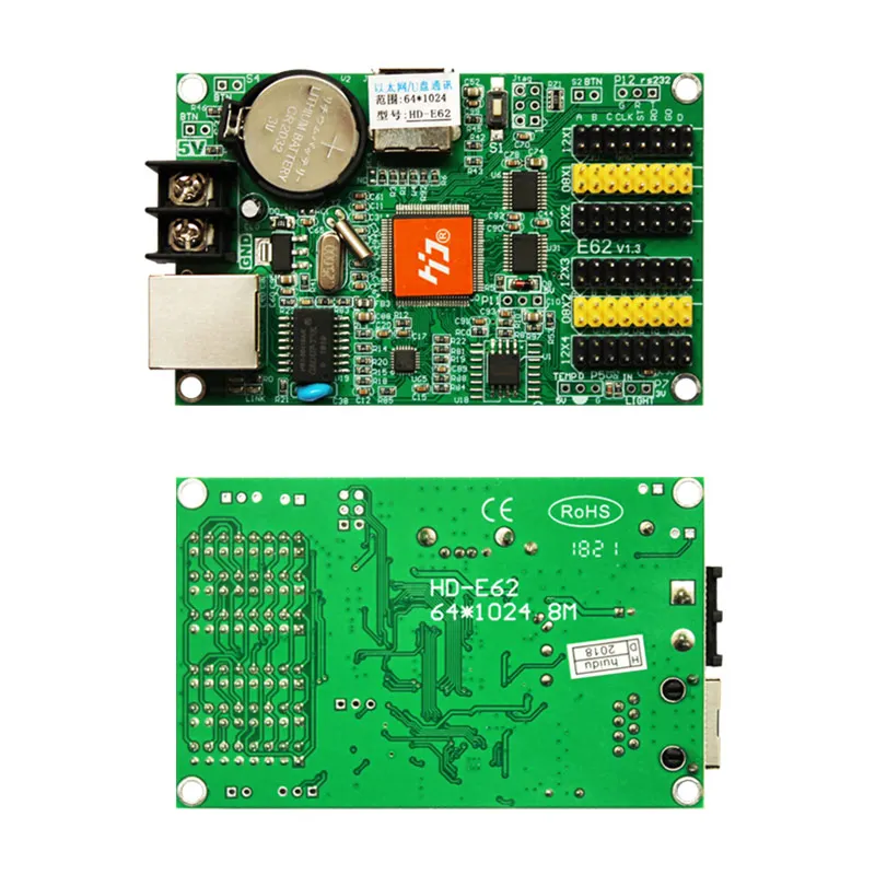 HUIDU HD-E62 Async Placa de controle LED de cor única e dupla para exibição de tela LED de publicidade externa