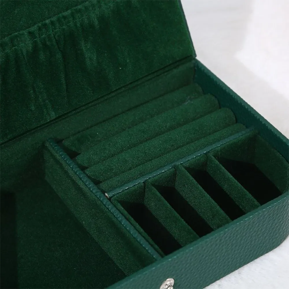 

Portable Travel Jewelry Organizer Box Earring Multi-functional Jewelry Storage Case PU Leather Container