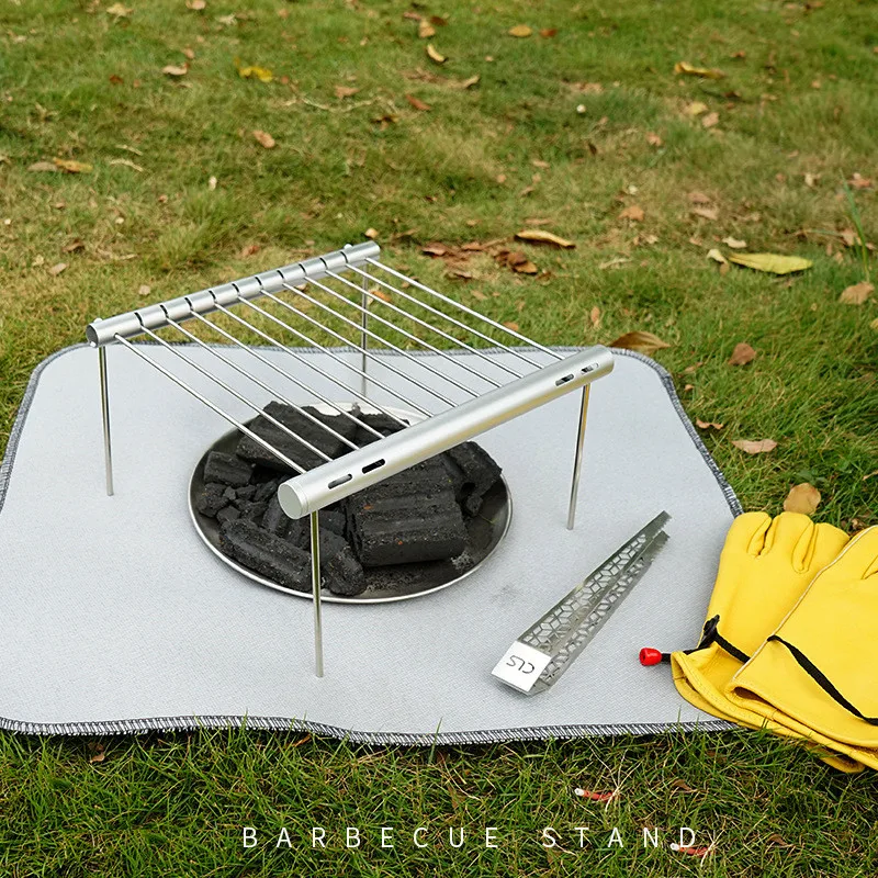 Portable BBQ Grill Cooking Stainless Steel BBQ Grill Folding BBQ Mini Grill Barbecue Accessories For Home Park Pinic Outdoor Us