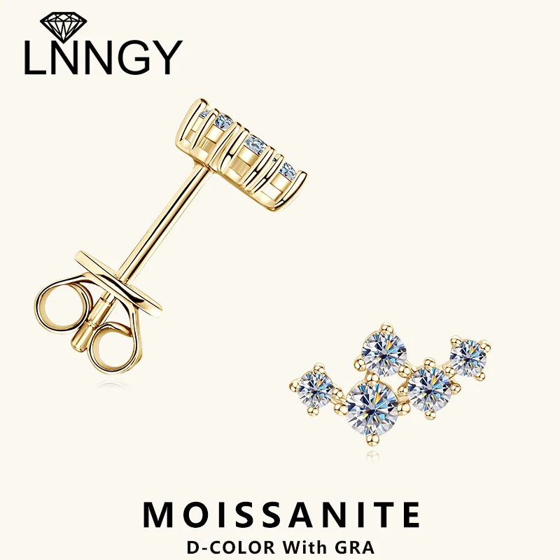 

Lnngy pendientes plata 925 Sterling Silver Stud Earrings for Women 3mm&2.5mm&2mm Sparkling Moissanite Earring 2025 Trend Jewelry