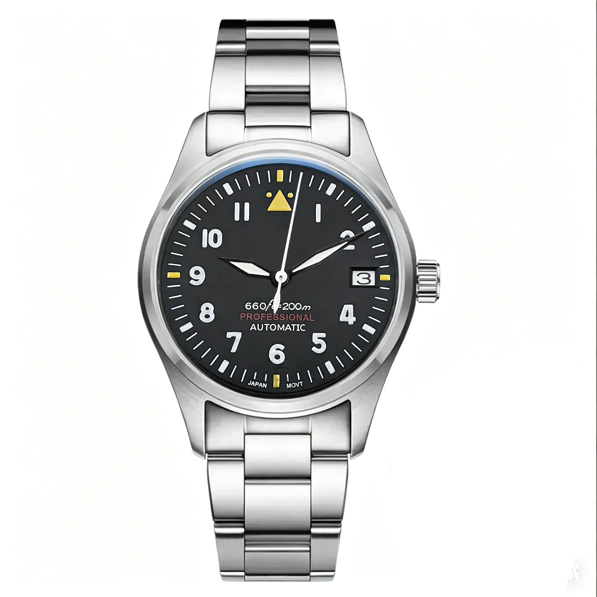 Custom LOGO 36mm 39mm Pilot Watch Men NH35 Automatic Mechanical Watches Blue Black Dial Sapphire 100m Waterproof Wristwatch view 3