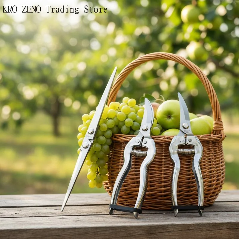 1PCS Stainless Steel Pruning Shears Sharp Precision Blades Non Slip Handles Sharp & Durable For Garden Trimming Branches Fruit