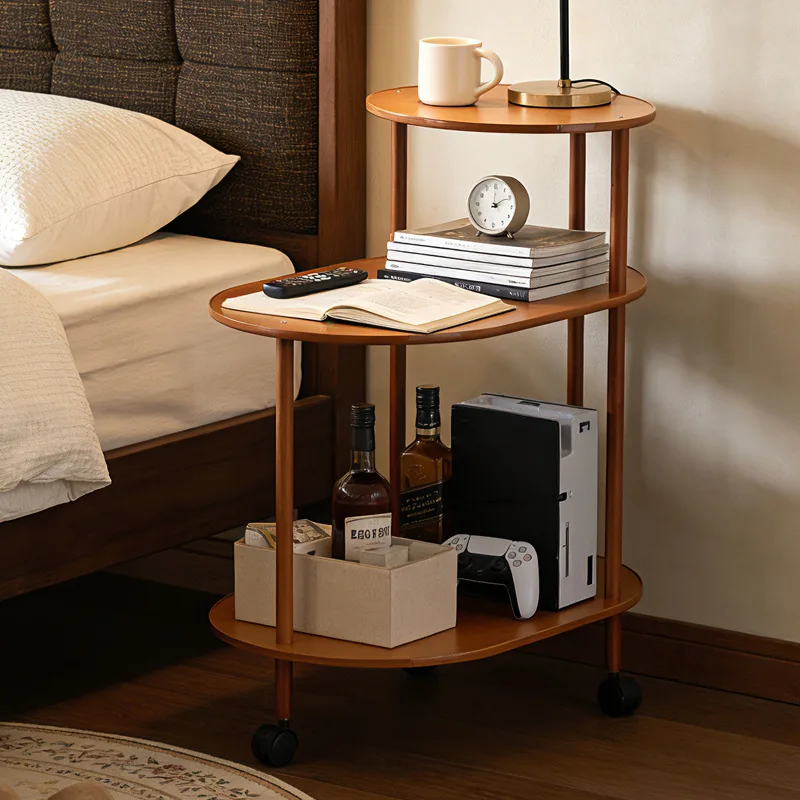Durable Solid wood removable side few antique sofa side table rack coffee table living room new trolley