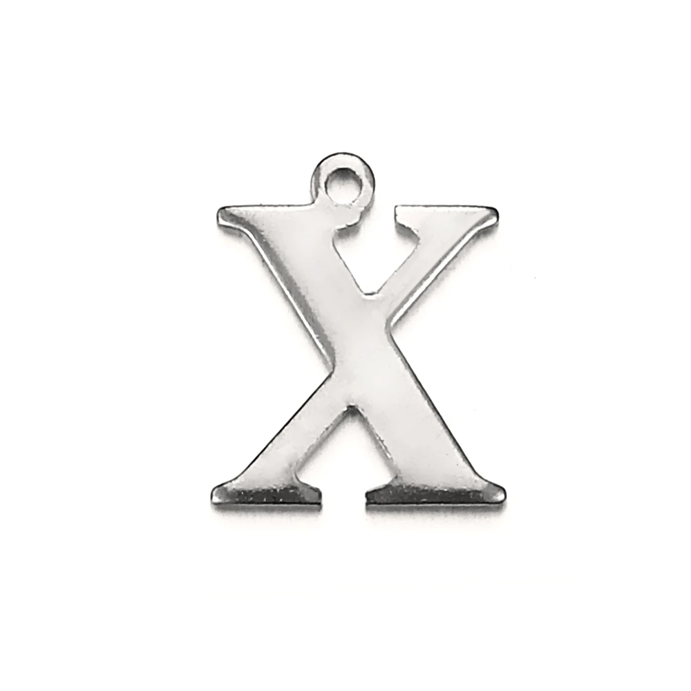 20 stks Rvs Letter Charm Initial Charms Enkele Alfabet Kralen Hangers voor Ketting Sieraden Maken DIY Groothandel