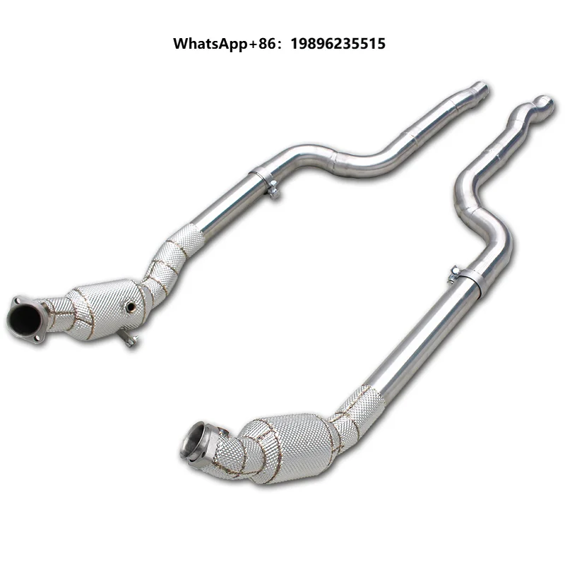 Auto High Flow Catted Downpipe for CLS550 4.7 2012-2016 Exhaust Heat Shield 100/200/300 Cell Catalyst Downpipe