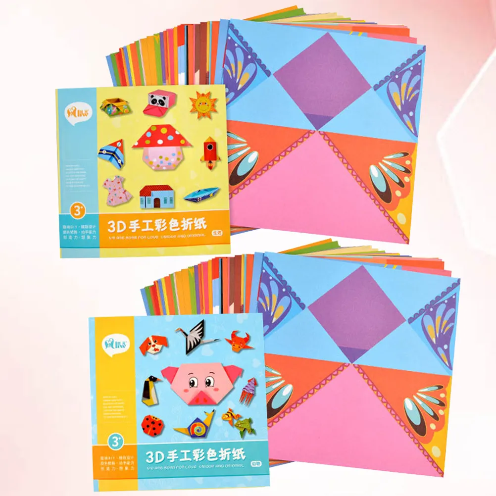 2-ensembles-de-kits-d'artisanat-pour-enfants-papier-d'origami-colore-papiers-pliables-carres-creatifs