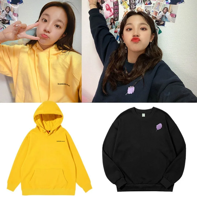 

GIDLE Song Yuki Cotton Hoodie Street Style Long Sleeve Printed Fleece Lined Men's Sweatshirt Loose Fit Casual Wear