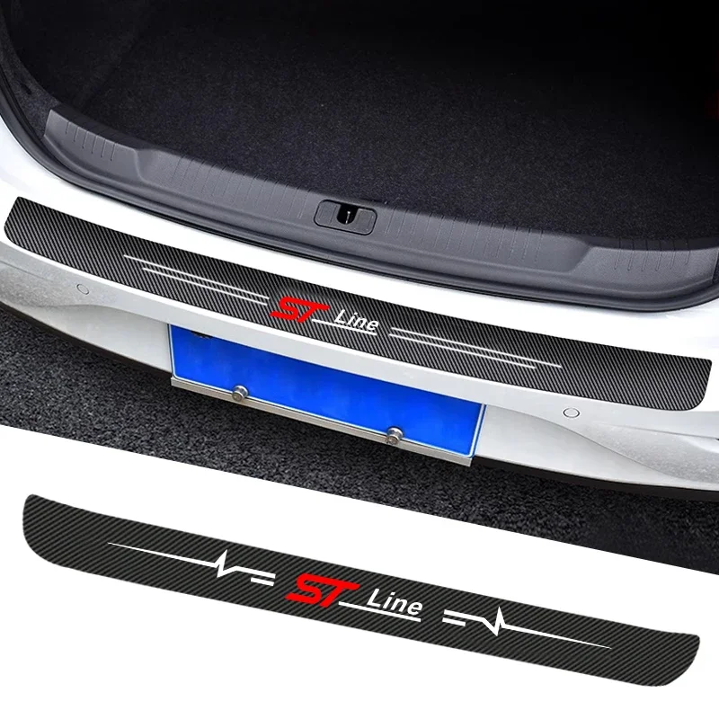 For Ford ST LINE Focus Carbon Fiber Car Doorsill Sticker Anti-scraping and Waterproof Protective Film Accessories Trunk