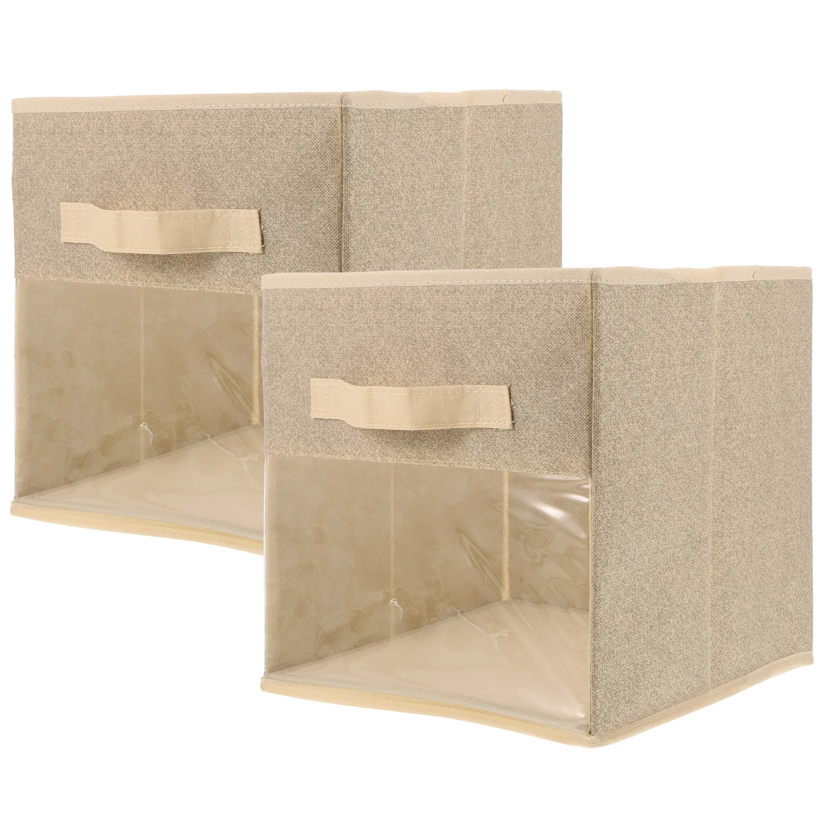 

2 Pcs Container Storage Box Closet Wardrobe Collapsible Cubes Non-woven Fabric Portable Flodable Bins