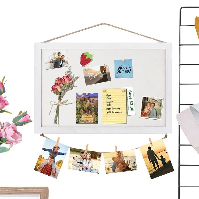 Quadro de cortiça emoldurado, placa de cortiça decorativa para escritório, quadro de avisos de linho reutilizável para memorando