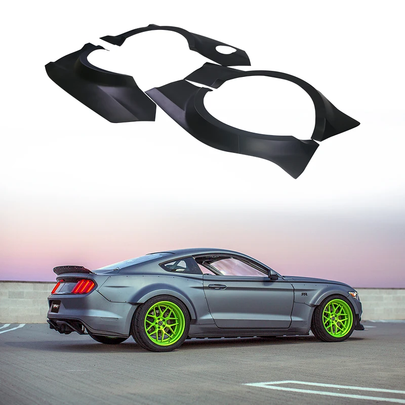 

For 2015-2017 Ford Mustang Side Fenders RTR Style Wide Body Wheel Eyebrow FRP Material 4-Piece Set Car External Body Kit