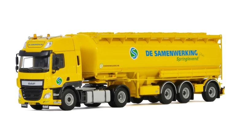 Alloy Model WSI 1:50 Scale DAF CF 4X2 Axle Tractor,Transport Container Tank Truck Diecast Toy Model,De Samenwerking 01-3315