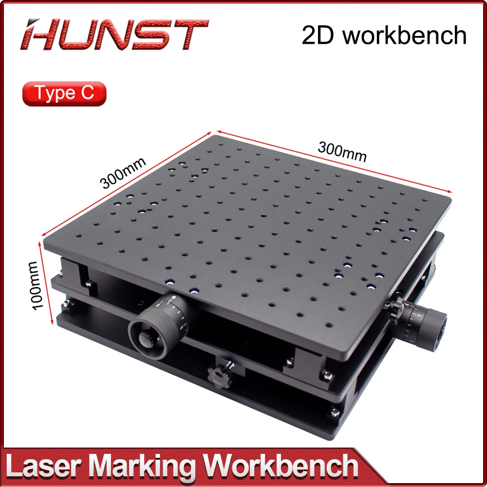 HUNST XY Table 2 Axis Aluminum Workbench Mobile Portable Cabinet Table for Laser Marking and Engraving Machine 210X150mm