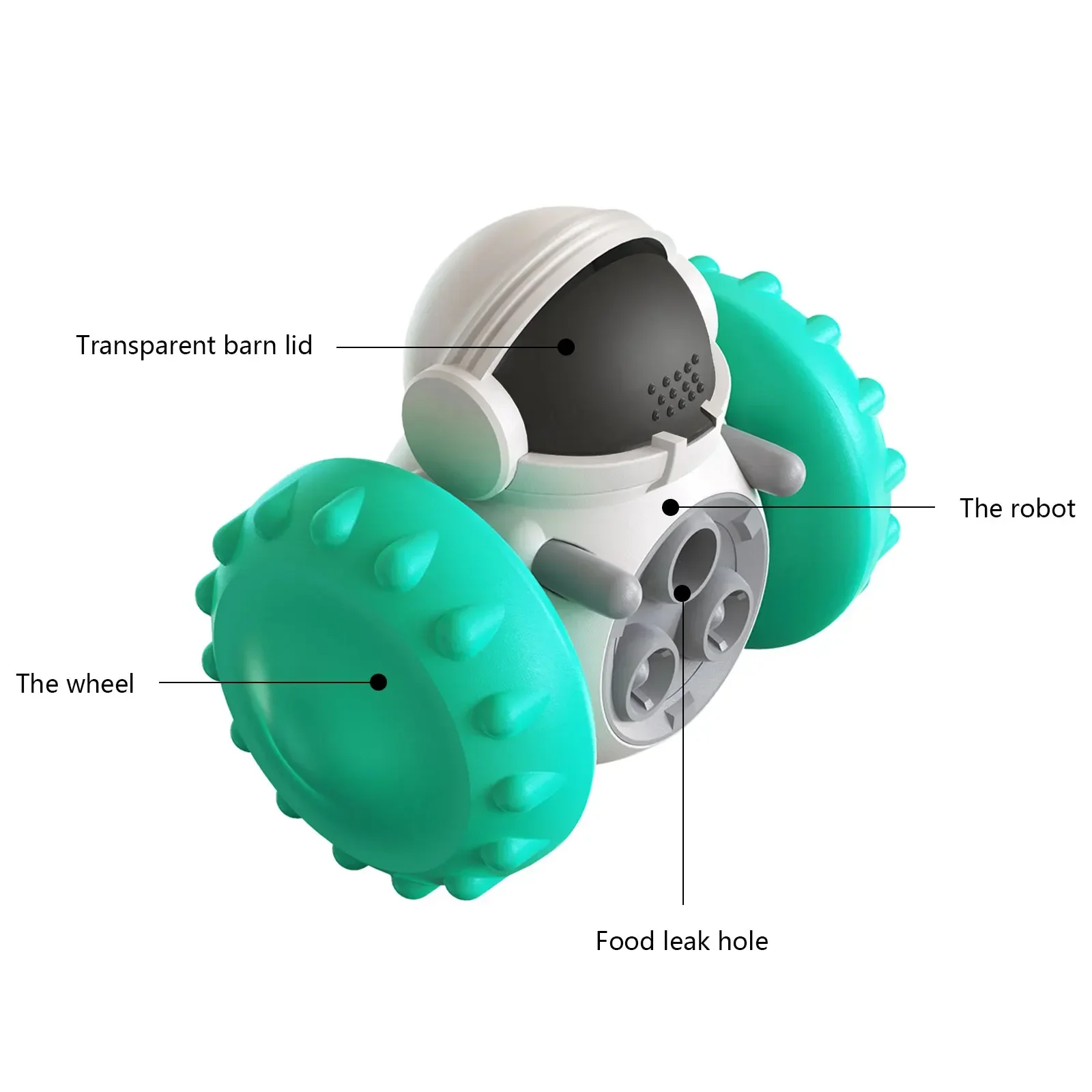 Cat Toy with 360° Rotating Design, Interactive Food Dispensing Wheel, Durable PEGT & ABS Material, Fun for Multiple Cats