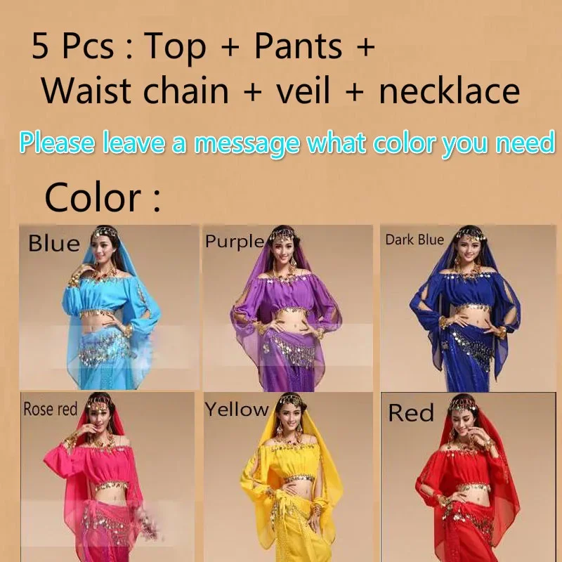 6 Colors Belly Performance Oriental Belly Dancing Clothes Bellydance Costume Stage & Dance Wear for Women Bollywood Dancewear