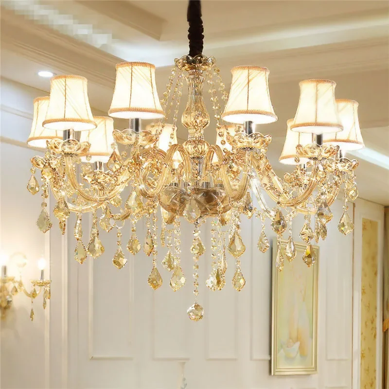 BRIGHT European Crystal Pendent Lamp Luxury Living Room Restaurant Bedroom Villa Hotel Clothing Store  Beauty salon Chandelier