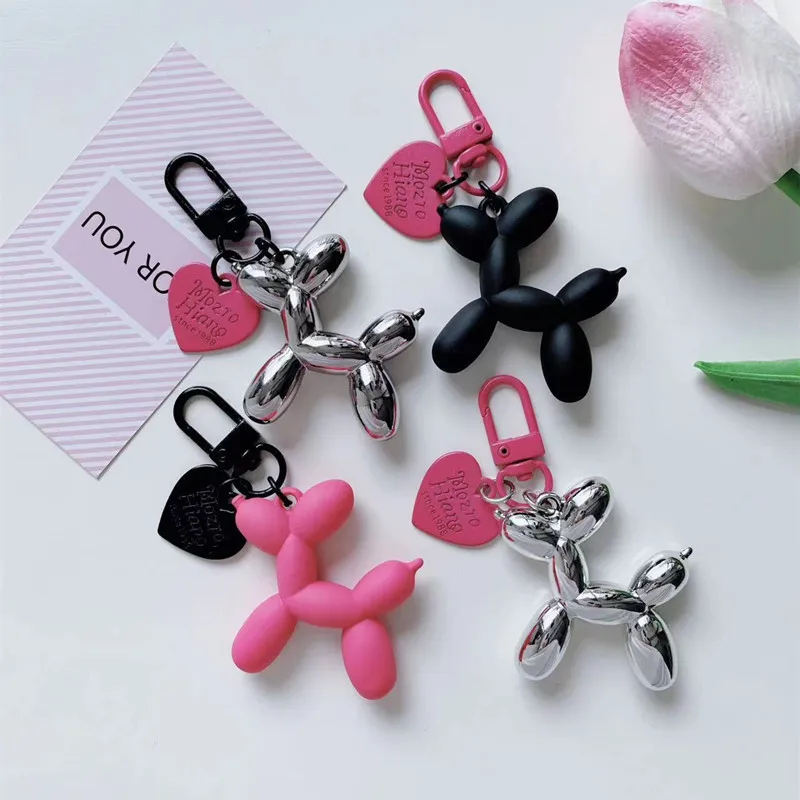 Valentine's Day Gift Cute Jelly Balloon Dog Keychain for Women Key Chain Car Keys Handbag Purse Accessories   Bag Pendant