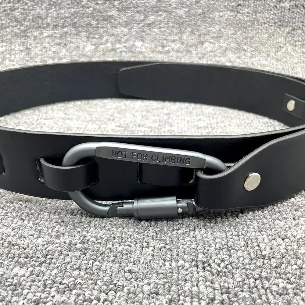 Pin Buckle Carabiner Buckle Belt Luxury Design Retro D Shape Letter Hook Belt Adjustable Casual Punk Waistband For Women Men