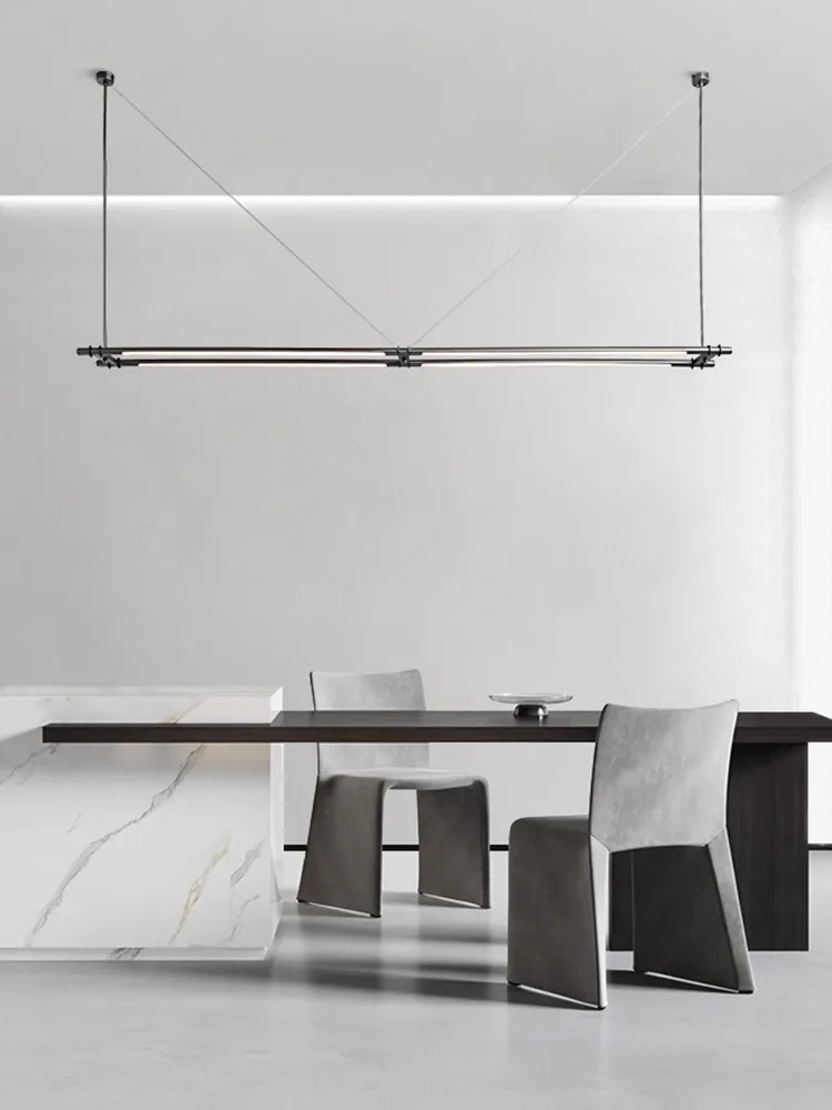 

Minimalist LED Stainless Steel Black chandelier, lustre Ceiling Home Decorative for Kitchen island designer light